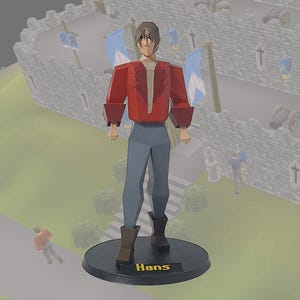 Runescape/OSRS Hans Miniatur | Hochwertige handbemalte Runescape-Figur | Old School Runescape Sammlerstück | Geschenk für Gamer