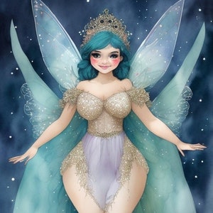 Full Coverage Counted Cross Stitch Pattern Blue Fairy FAE /Instant Download PDF / Pattern Keeper and MarkUp R-XP Compatible or Print at Home