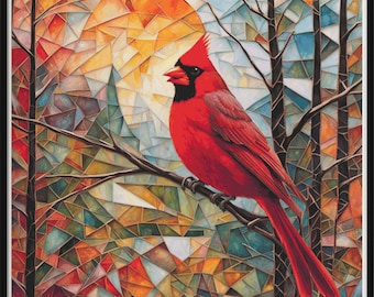 Full Coverage Counted Cross Stitch Pattern Red Cardinal  Bird Art Instant Download PDF Pattern Keeper Mark-Up R-XP Compatible Print at Home