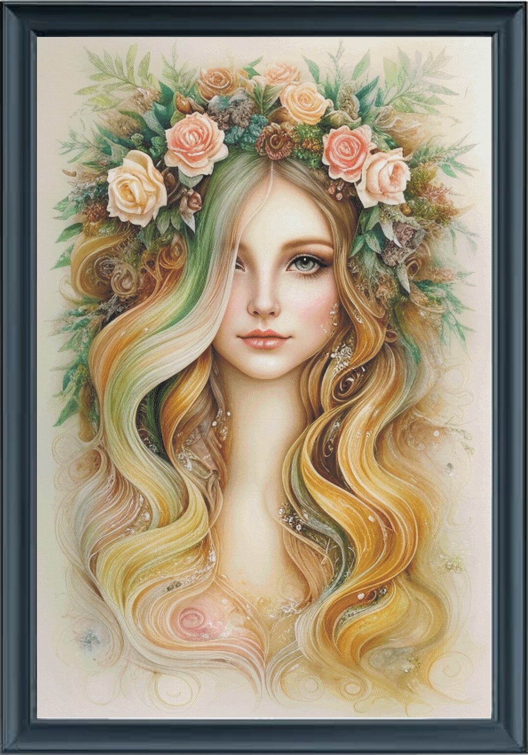 Flower Goddess Full Coverage Counted Cross Stitch Pattern /instant ...
