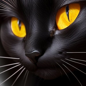 Full Coverage Counted Cross Stitch Pattern Black Kitty Cat Instant Download PDF Pattern Keeper and MarkUp R-XP Compatible to Print at Home