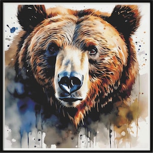 Full Coverage Counted Cross Stitch Pattern Grizzly Bear Head /Instant Download PDF / Pattern Keeper and MarkUp R-XP Compatible Print at Home