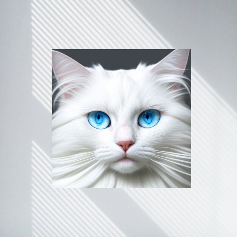 Full Coverage Counted Cross Stitch Pattern White Kitty Cat Instant