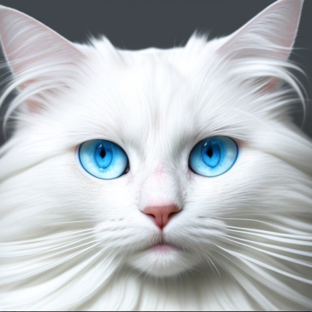 Full Coverage Counted Cross Stitch Pattern White Kitty Cat Instant