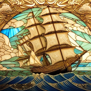 Sea Sailing Ship Full Coverage Kreuzstichmuster / Sofortiger Download PDF Pattern keeper und MarkUp R-xP-kompatibel Print at Home