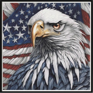 Volle Abdeckung Kreuzstich Muster Patriotisch USA Adler Sofortiger Download PDF Muster keeper Mark-Up R-XP Kompatibel Print at Home