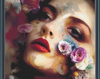 Full Coverage Counted Cross Stitch Pattern Fantasy Woman /Instant Download PDF / Pattern Keeper and MarkUp R-XP Compatible Print at Home
