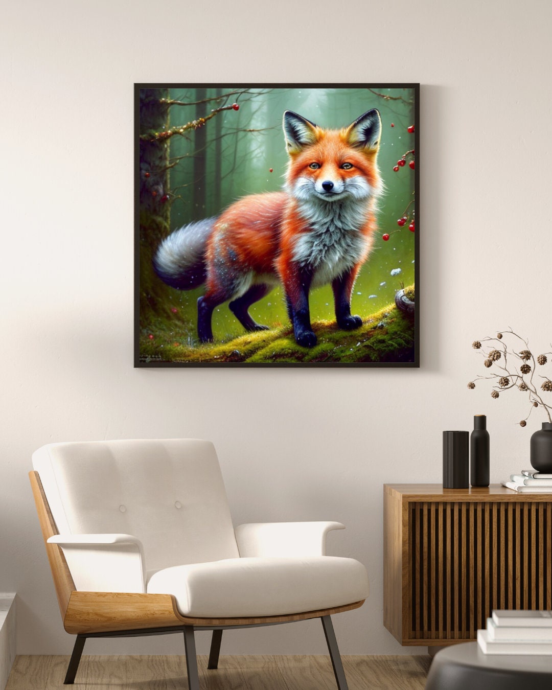 Full Coverage Counted Cross Stitch Pattern Colorful Fox /instant