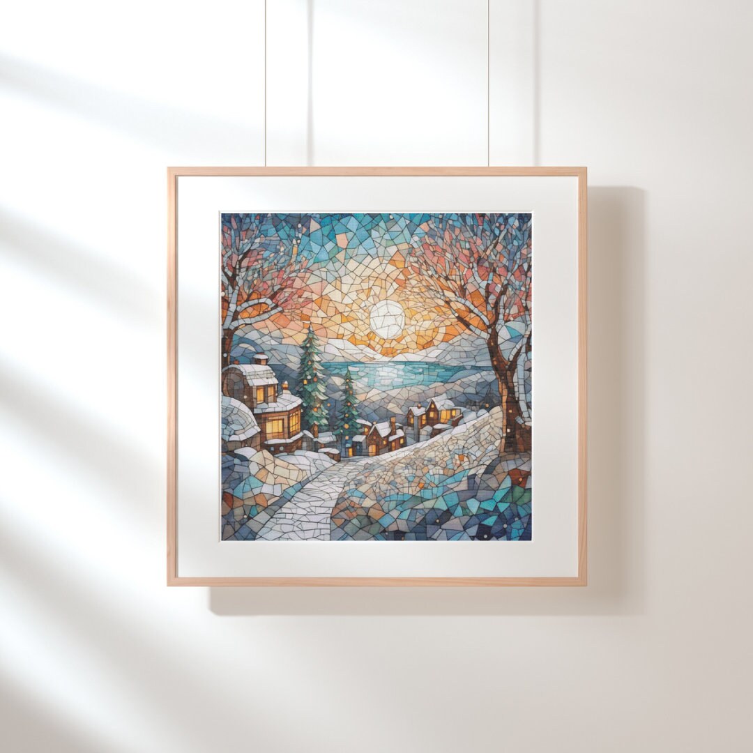 Full Coverage Counted Cross Stitch Pattern Icy Winter Morning Art ...