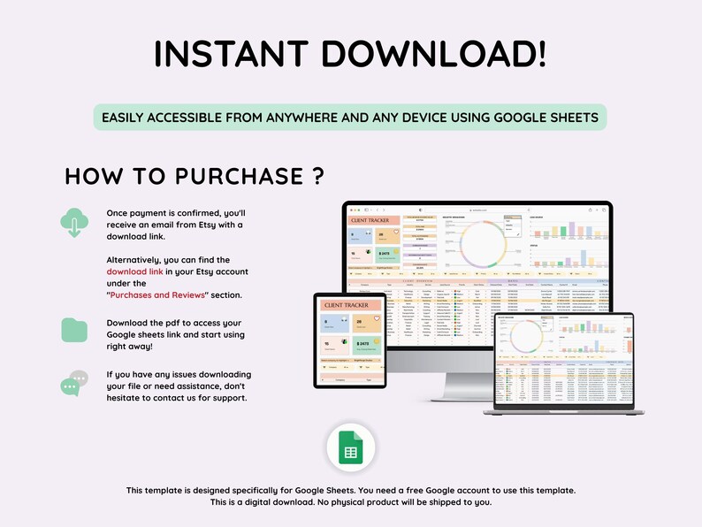 Client Tracker Template: Google Sheets CRM (digital Download) - Etsy