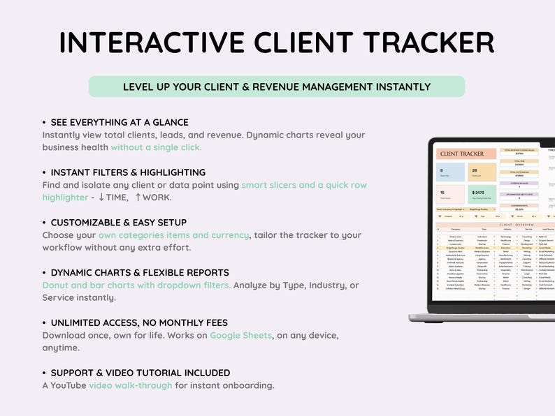Client Tracker Template: Google Sheets CRM (digital Download) - Etsy