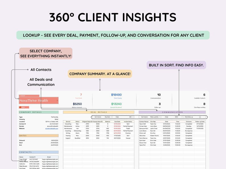Client Tracker Template: Google Sheets CRM (digital Download) - Etsy