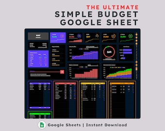 Easy Budget Planner Spreadsheet | Monthly, Weekly, Bi-Weekly Paycheck Budget | Google Sheets & Free Printable PDF