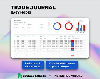 Trading Journal Spreadsheet | Stock & Crypto Tracker (Google Sheets)
