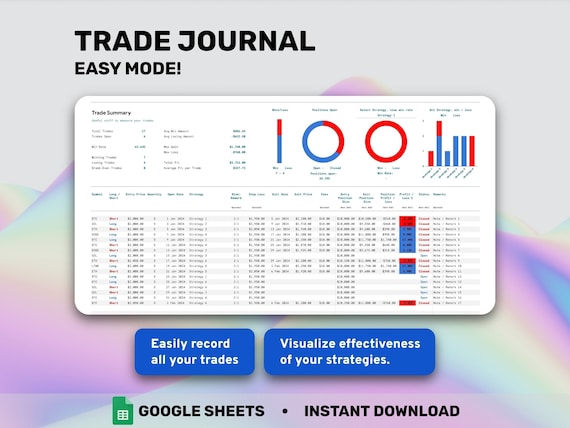 Trading Journal Spreadsheet | Stock & Crypto Tracker (Google Sheets)