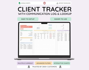 Client Tracker Template: Google Sheets CRM (Digital Download)