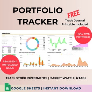 Investeringsportfolio Tracker Aandelenhandel Journaal Spreadsheet Google Spreadsheets Persoonlijke financiële handel Financiële planner Investeringsdashboard