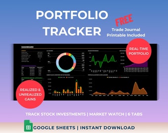 Stock Portfolio Tracker: Trading Journal Spreadsheet (Google Sheets)