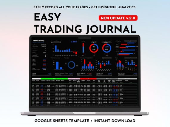 Trading Journal Google Sheets Template Stocks Crypto Personal Finance Investment Tracker Financial Stock Market Portfolio Tracker