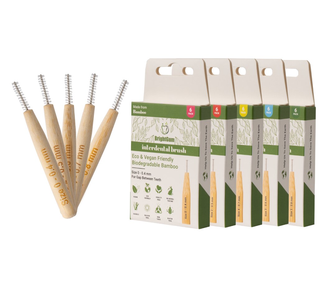 Interdental Brush Bundle, Bamboo Interdental Brushes, Soft Dental Brush