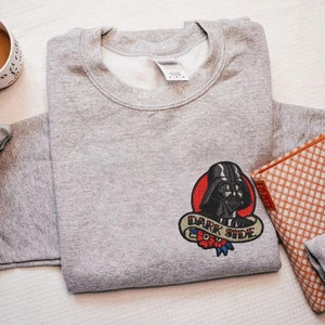 Darth Vader Tattoo Face Embroidery Sweatshirt, Embroidered Sweatshirt, Customize Name Embroider Sweater