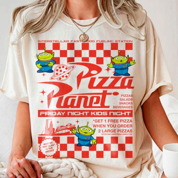 Friday Night Pizza Planet Space Classic Shirt Funny Tee, Magic Kingdom Tees, Magical Place Vintage Graphic T-shirt Family 2024 Trip Gifts