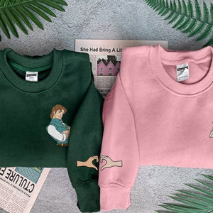 Couple Rapunzel and Flynn Embroidery Sweatshirt, Tangled Princess Embroidered Sweatshirt, 2024 Family Trip Embroider Sweater Gifts