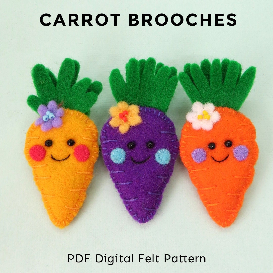 Carrot Brooch Pin – 'It’s A Veggie Life For Me' Vegan Jewelry, Vegetarian Gift For Carrot Lovers