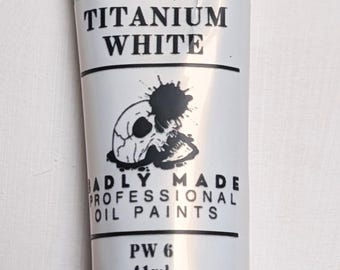 Hand Made Professional Grade Titanium White Oil Paint, 41 ml Tube