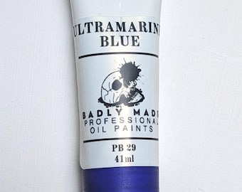 Hand Made Professional Grade Ultramarine Blue Oil Paint, 41 ml Tube