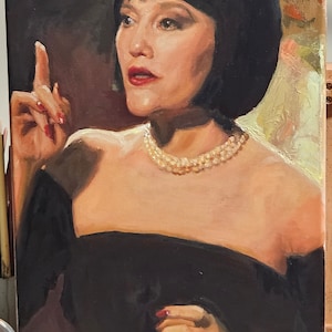 Original Oil Painting of Madeline Kahn as Mrs White from the Movie Clue 18in x 14in on stretched canvas