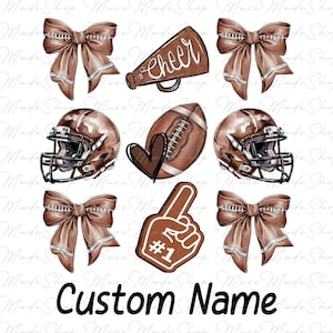 Custom Name Coquette Football png, Football Bow png, Football mom png, Football png, Game Day Png, Football Season Png, Sports png