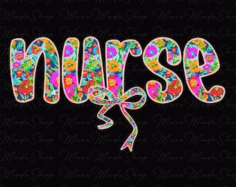 Coquette Bow Nurse Png, Nurse Life Png, Nurse Sublimation Design Png, Nursing Png, Nurse Floral Png, Floral Nurse Coquette Png, Nurse Png