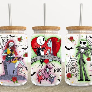 Horror Characters 16oz Glass Can Wrap, Halloween 16 oz Glass Can Png, 16 oz Libbey Glass Can Wrap, 16 oz Tumbler Wrap Png,Sublimation Design