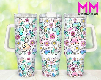 Seriefigurer 40oz tumbler png, tecknad tumbler 40oz png, filmkaraktärer 40oz tumblerwrap, mus 40oz quencher tumbler