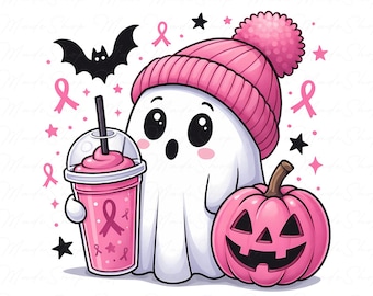 10月はピンクの服を着るPng、乳がんの不気味な幽霊Png、ピンクのブギーゴーストハロウィーンPng、乳がん啓発Png、10月はpng
