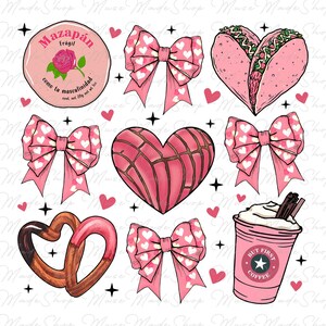 Valentine Concha Pan Dulce Png, Concha Valentine&#39;s Day Shirt Png, Candy Valentines Png, Valentine Coquette Bow Png, Mexican Valentine Png