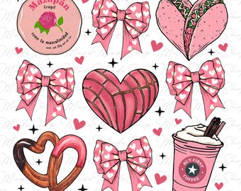 Valentine Concha Pan Dulce Png, Concha Valentine's Day Shirt Png, Candy Valentines Png, Valentine Coquette Bow Png, Mexican Valentine Png