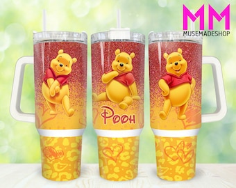 Personajes de dibujos animados 40oz Tumbler Png, Cartoon Bear Tumbler 40oz Png, Cartoon 40oz Tumbler Wrap, Personajes de películas 40oz Quencher Tumbler