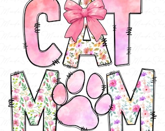 Cat Mama Png, Cat Mom Coquette Bow Png, Cat Mom Png, Cat Mom Shirt Png, Mother's Day Shirt Png, Happy Mother's Day Png, Cat Lover Shirt Png
