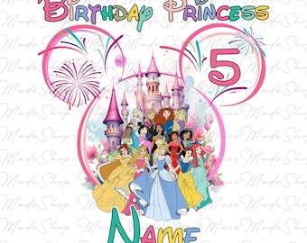Custom Name Birthday Princess Png, Cartoon Birthday Kid Png, Birthday Png, Happy Birthday Png, Birthday Princess Png, Birthday Girl Png