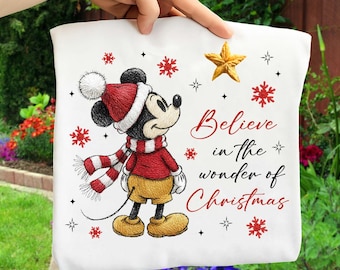 Faux Yarn Christmas Mouse Png, Christmas Cartoon Png, Crochet Magical Christmas Png, Christmas Family Trip png, Christmas Mouse and Friends