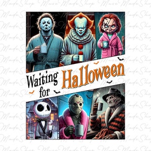 Waiting For Halloween Like Horror Movie Characters Png, Horror Character Daily Life, Halloween Png, Spooky Season Png, Horror Killers Png