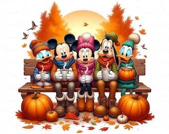 Trendy Halloween Cartoon Mouse And Friends Png, Cartoon Mouse Fall Png, Fall Mouse Png, Halloween Png, Autumn Pumpkin Png, Tis The Season