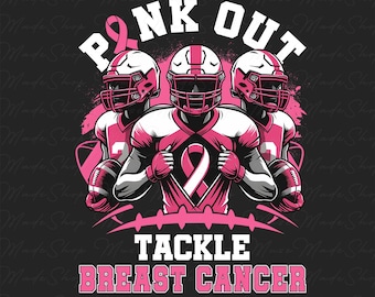Football Pink Out png, Breast Cancer Football Png, Breast Cancer Awareness, Pink Coquette Football, Football Mom png, Tackle Breast Cancer