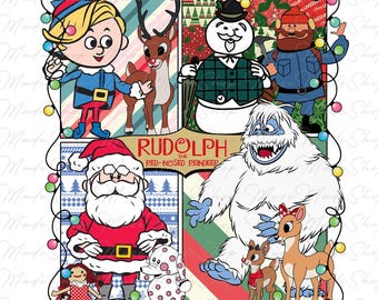 Christmas Character Png, Cartoon Christmas Png, Merry Christmas Png, Christmas Png, Christmas Reindeer png, Retro Christmas Png