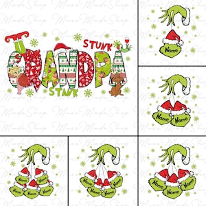 Custom Christmas Grandpa Up to 8 Kids Names Png, Christmas Mama Png, Merry Christmas Png, Christmas Character Png, Retro Christmas Png