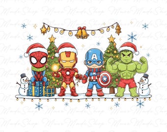 Super Christmas Characters Png, Christmas Movies Png, Merry Christmas Png, Superhero Christmas Png, Funny Christmas Png, Digital File