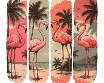 Summer Flamingo Png, Beach Sunset Png, Beach Png, Retro Summer Png, Boho Summer Vibes Png, Trendy Summer Png, Retro Summer Vibes Png