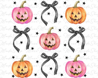 Halloween Coquette Bow Png, Horror Halloween Png, Pumpkin Coquette Bow Png, Halloween Png, Retro Halloween Png, Spooky Season Png